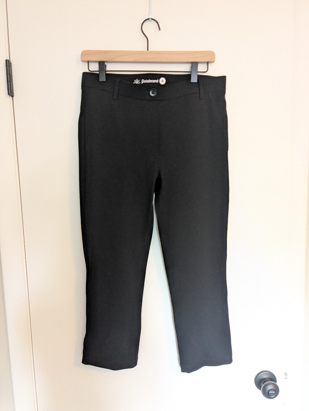 Betabrand Yoga Dress Pants Skinny Crop Black Medium